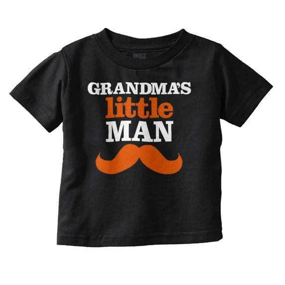 Grandma's Little Man Funny Grandson Youth T Shirt Tee Boys Infant Toddler Brisco Brands 12M