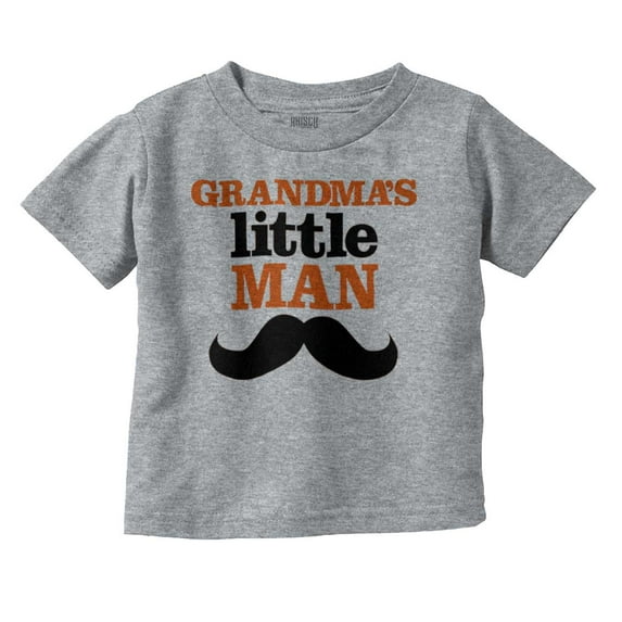 Grandma's Little Man Funny Grandson Youth T Shirt Tee Boys Infant Toddler Brisco Brands 18M