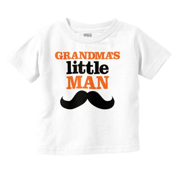 Grandma's Little Man Funny Grandson Youth T Shirt Tee Boys Infant Toddler Brisco Brands 3T