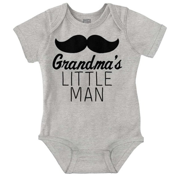 Grandma's Little Man Funny Mustache Bodysuit Jumper Boys Infant Baby Brisco Brands 24M