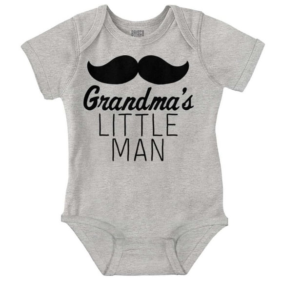 Grandma's Little Man Funny Mustache Bodysuit Jumper Boys Infant Baby Brisco Brands 6M