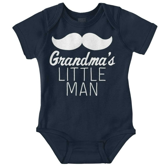 Grandma's Little Man Funny Mustache Bodysuit Jumper Boys Infant Baby Brisco Brands 6M