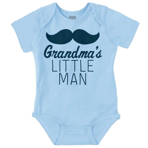 Grandma's Little Man Funny Mustache Bodysuit Jumper Boys Infant Baby Brisco Brands 6M
