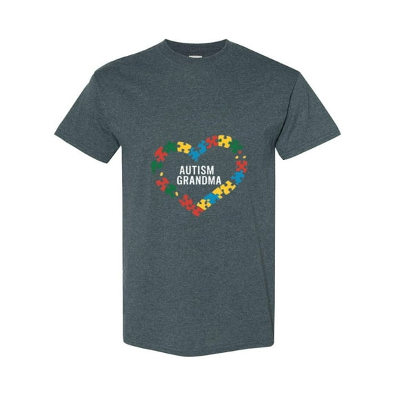 Grandma's Love Puzzle Piece Heart For Autism Awareness Gift Unisex T-Shirt