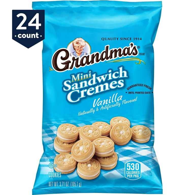 Grandma's Mini Sandwich Crèmes Vanilla Flavored Cookies, 24 Count