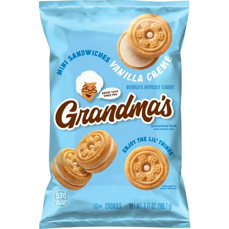 Grandma's Mini Sandwich Crèmes Vanilla Flavored Cookies, 24 Count