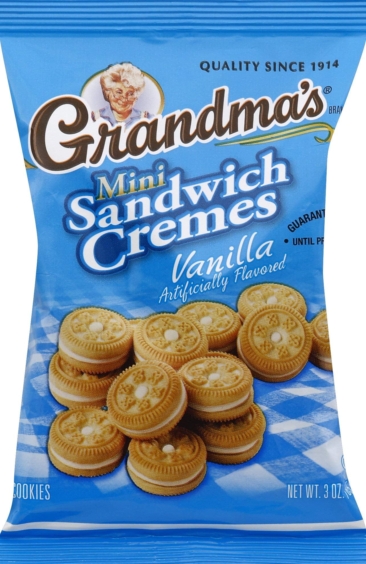 Grandma's Mini Sandwich Cremes Vanilla Cookies 3 oz. Bag