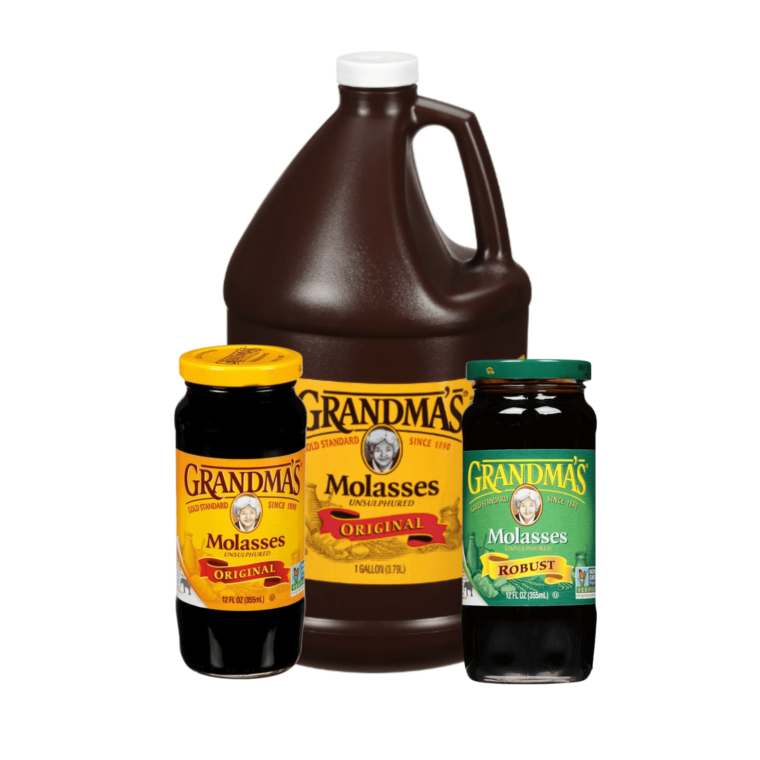 Grandma's Molasses Variety 3 Pack Original Gallon, Original 12 Ounce, and Robust 12 Ounce