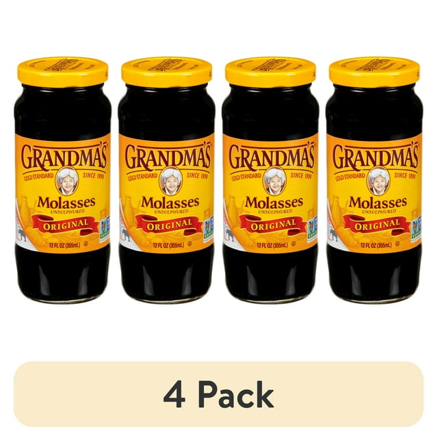 (4 pack) Grandma's Original Unsulphured Molasses, 12 fl oz