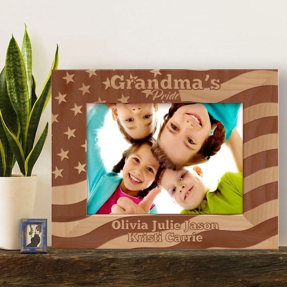Grandma's Pride Personalized Wooden Picture Frame-10" x 8" Brown Horizontal