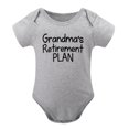 thumbnail image 1 of Grandma’s Retirement Plan - Baby Clothes - Funny Newborn Bodysuit Outfits for Boys And Girls Gray-style-1 12months, 1 of 7