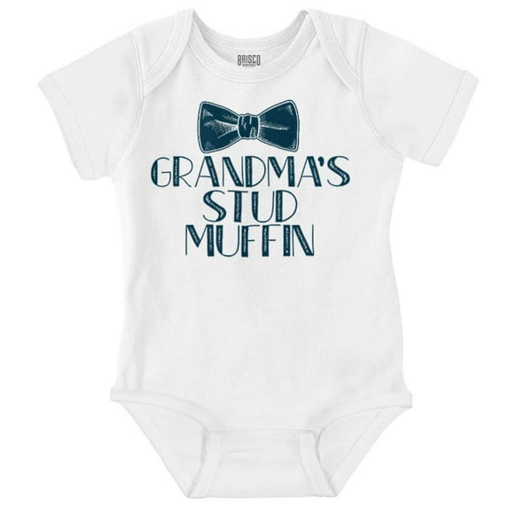 Grandma's Stud Muffin Cute Bow Tie Bodysuit Jumper Boys Infant Baby Brisco Brands 12M
