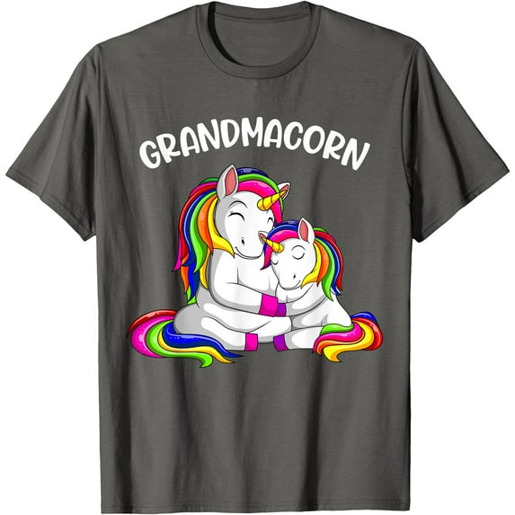 Grandmacorn Unicorn Grandma Mother´s Day Unisex T-Shirt for Men Women Kids Toddler,Charcoal Color,Size M