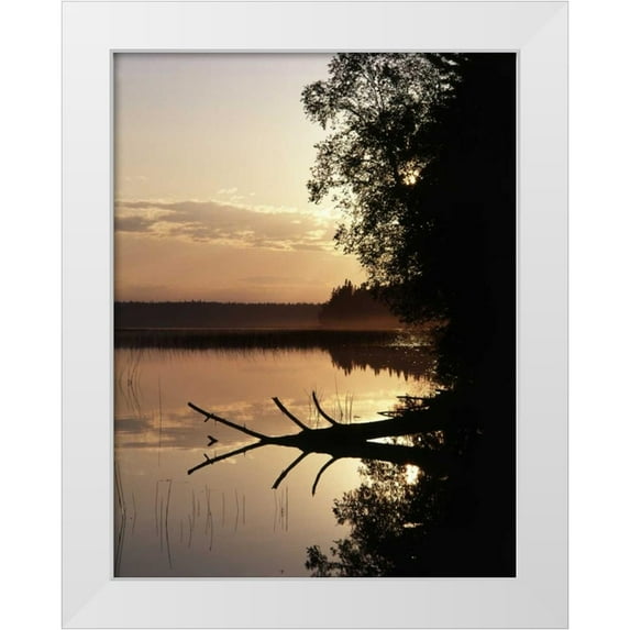 Grandmaison, Mike 12x14 White Modern Wood Framed Museum Art Print Titled - Canada, Manitoba, Childs lake in Duck Mountain PP