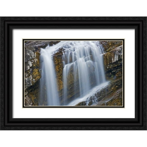 Grandmaison, Mike 14x11 Black Ornate Wood Framed with Double Matting Museum Art Print Titled - Canada, Alberta, Waterton Lakes NP Cameron Falls