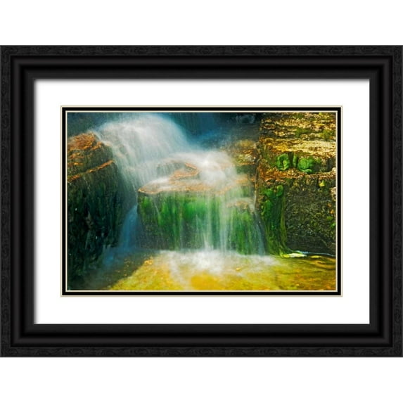 Grandmaison, Mike 14x11 Black Ornate Wood Framed with Double Matting Museum Art Print Titled - Canada, Ontario Cascading waterfall