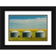 thumbnail image 1 of Grandmaison, Mike 14x11 Black Ornate Wood Framed with Double Matting Museum Art Print Titled - Canada, Somerset Wind turbines and grain bins, 1 of 4
