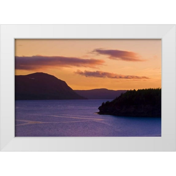 Grandmaison, Mike 14x11 White Modern Wood Framed Museum Art Print Titled - Canada, Newfoundland Humber River at dusk