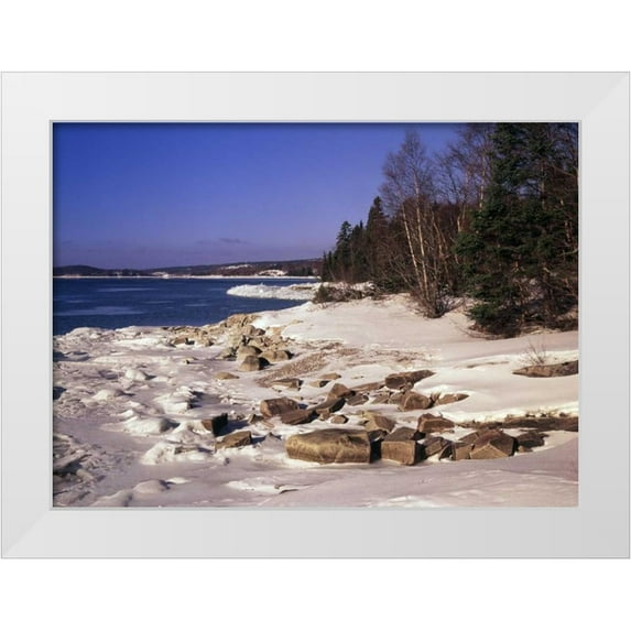 Grandmaison, Mike 14x11 White Modern Wood Framed Museum Art Print Titled - Canada, Ontario, Rossport, Lake Superior