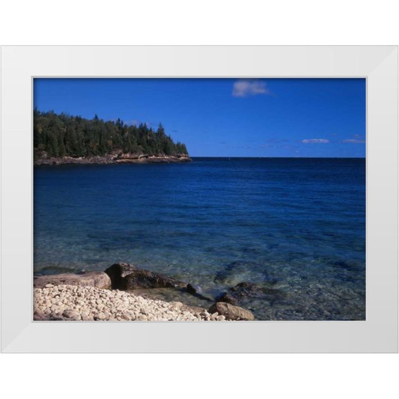 Grandmaison, Mike 14x11 White Modern Wood Framed Museum Art Print Titled - Canada, Ontario, lake Huron in Bruce Peninsula NP