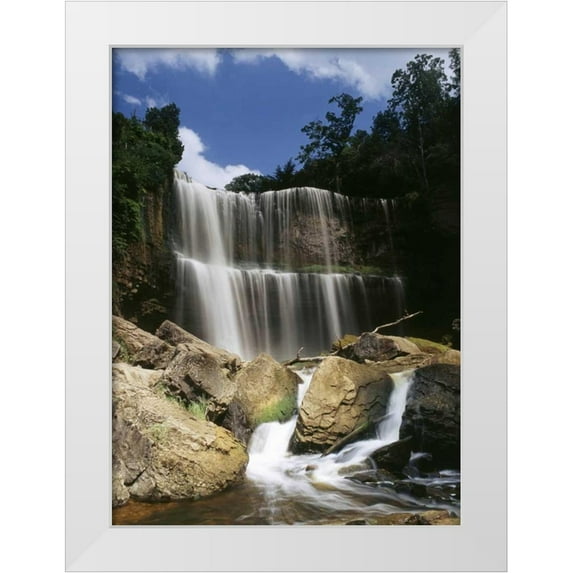 Grandmaison, Mike 14x18 White Modern Wood Framed Museum Art Print Titled - Canada, Ontario, Hamilton, Websters Falls
