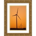 thumbnail image 1 of Grandmaison, Mike 17x24 Gold Ornate Wood Framed with Double Matting Museum Art Print Titled - Canada, Somerset Wind turbines at sunset, 1 of 4