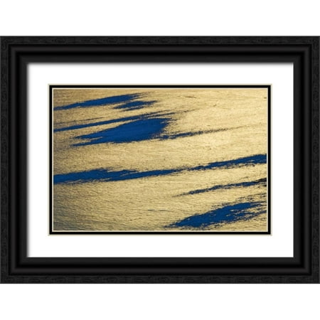 Grandmaison, Mike 18x13 Black Ornate Wood Framed with Double Matting Museum Art Print Titled - Canada, Banff NP Ice pattern on Vermillion Lake
