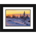 thumbnail image 1 of Grandmaison, Mike 18x13 Black Ornate Wood Framed with Double Matting Museum Art Print Titled - Canada, Churchill, Hudson Bay Sunrise on tundra, 1 of 4