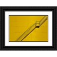 thumbnail image 1 of Grandmaison, Mike 18x13 Black Ornate Wood Framed with Double Matting Museum Art Print Titled - Canada, Ontario, Little Current Yellow stairway, 1 of 4
