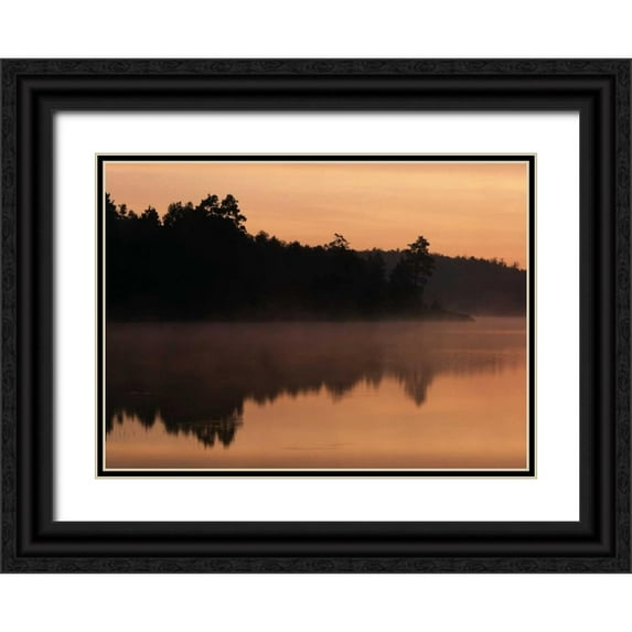 Grandmaison, Mike 18x14 Black Ornate Wood Framed with Double Matting Museum Art Print Titled - Canada, Ontario, Sudbury, Tilton Lake at sunrise