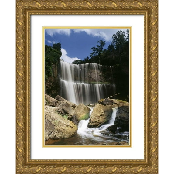 Grandmaison, Mike 19x24 Gold Ornate Wood Framed with Double Matting Museum Art Print Titled - Canada, Ontario, Hamilton, Websters Falls
