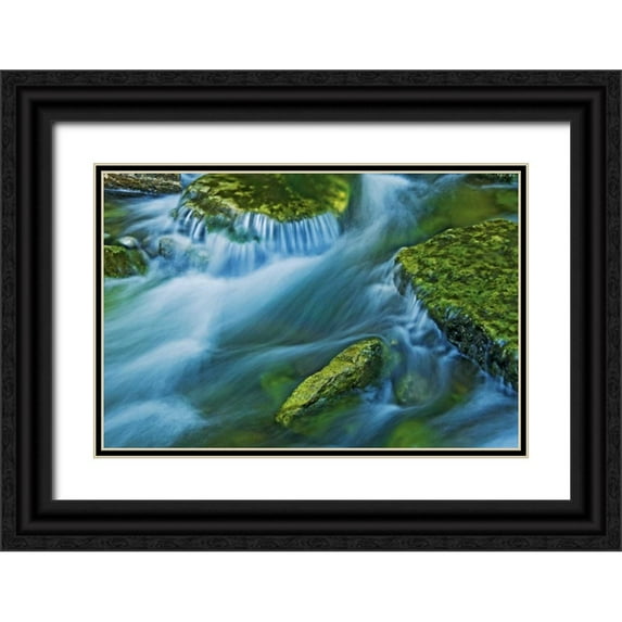 Grandmaison, Mike 24x17 Black Ornate Wood Framed with Double Matting Museum Art Print Titled - Canada, Ontario Kagawong River scenic