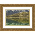 thumbnail image 1 of Grandmaison, Mike 24x17 Gold Ornate Wood Framed with Double Matting Museum Art Print Titled - Canada, Jasper NP Reflection on Talbot Lake, 1 of 4