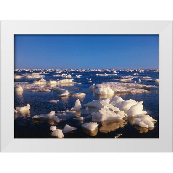 Grandmaison, Mike 24x18 White Modern Wood Framed Museum Art Print Titled - Canada, Churchill, ice floe in Hudson Bay