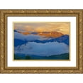 thumbnail image 1 of Grandmaison, Mike 32x23 Gold Ornate Wood Framed with Double Matting Museum Art Print Titled - Canada, BC Sunset on the Canadian Rockies, 1 of 4