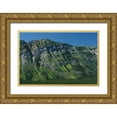 thumbnail image 1 of Grandmaison, Mike 32x23 Gold Ornate Wood Framed with Double Matting Museum Art Print Titled - Canada, Kananaskis Limestone layers on mountain, 1 of 4