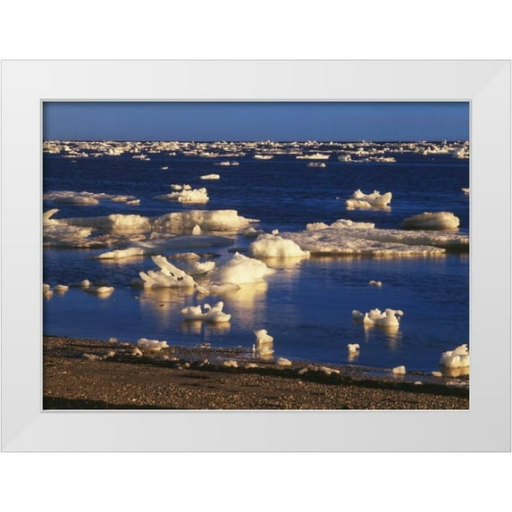 Grandmaison, Mike 32x24 White Modern Wood Framed Museum Art Print Titled - Canada, Churchill, ice floe in Hudson Bay