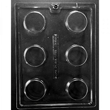 Grandmama's Goodies 6 - Cup Non-stick Tough Plastic Plain Cookie Chocolate Candy Mold