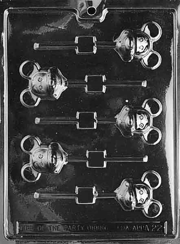 Grandmama's Goodies A022 Mickey the Mouse Lollipop Chocolate Candy Soap Mold with Exclusive Molding Instructions