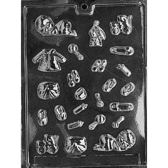 Grandmama's Goodies B011 Tiny Baby Assortment Baby Shower Chocolate Candy Soap Mold with Exclusive Molding Instructions