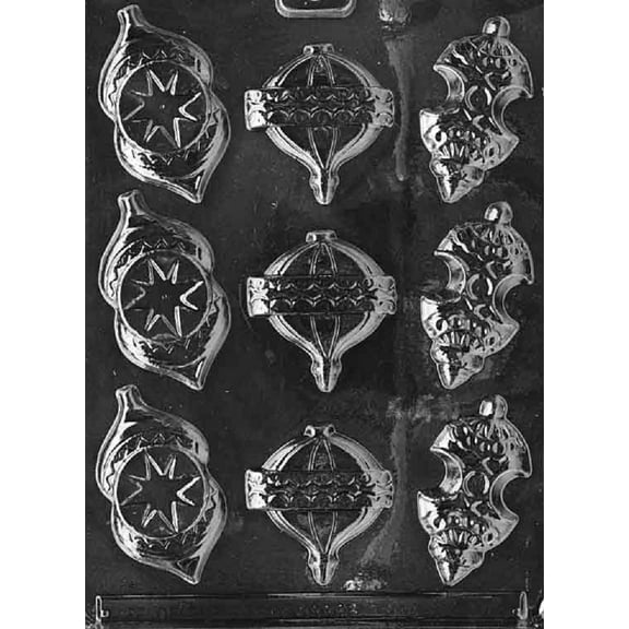 Grandmama's Goodies C047 Christmas Ornament Chocolate Candy Soap Mold with Exclusive Molding Instructions