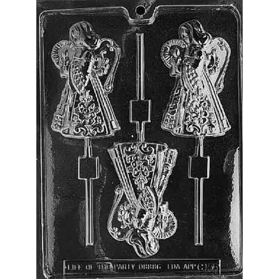 Grandmama's Goodies C158 Large Christmas Angel Lollipop Chocolate Candy Soap Mold with Exclusive Molding Instructions