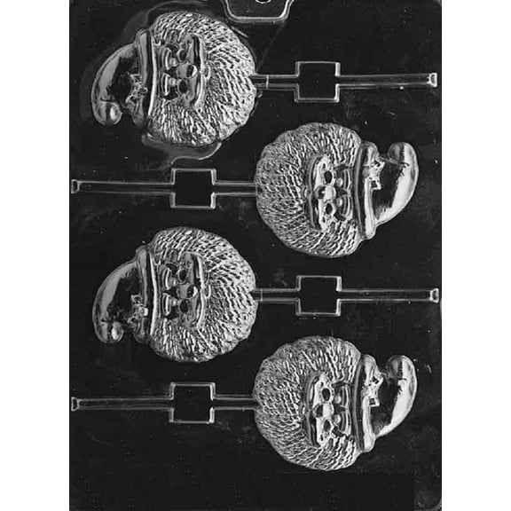 Grandmama's Goodies C199 Crafty Santa Head Christmas Lollipop Christmas Chocolate Candy Soap Mold with Exclusive Molding Instructions