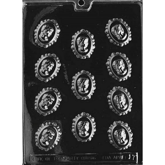 Grandmama's Goodies D017 Cameo in Lace Chocolate Candy Soap Mold with Exclusive Molding Instructions