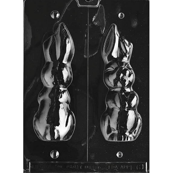 Grandmama's Goodies E061 Lrg Hollow Flop Eared Easter Bunny Chocolate Candy Soap Mold with Exclusive Molding Instructions