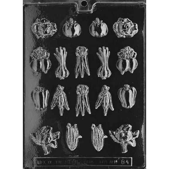 Grandmama's Goodies F084 Bite Size Veggies Vegetable Chocolate Candy Soap Mold with Exclusive Molding Instructions