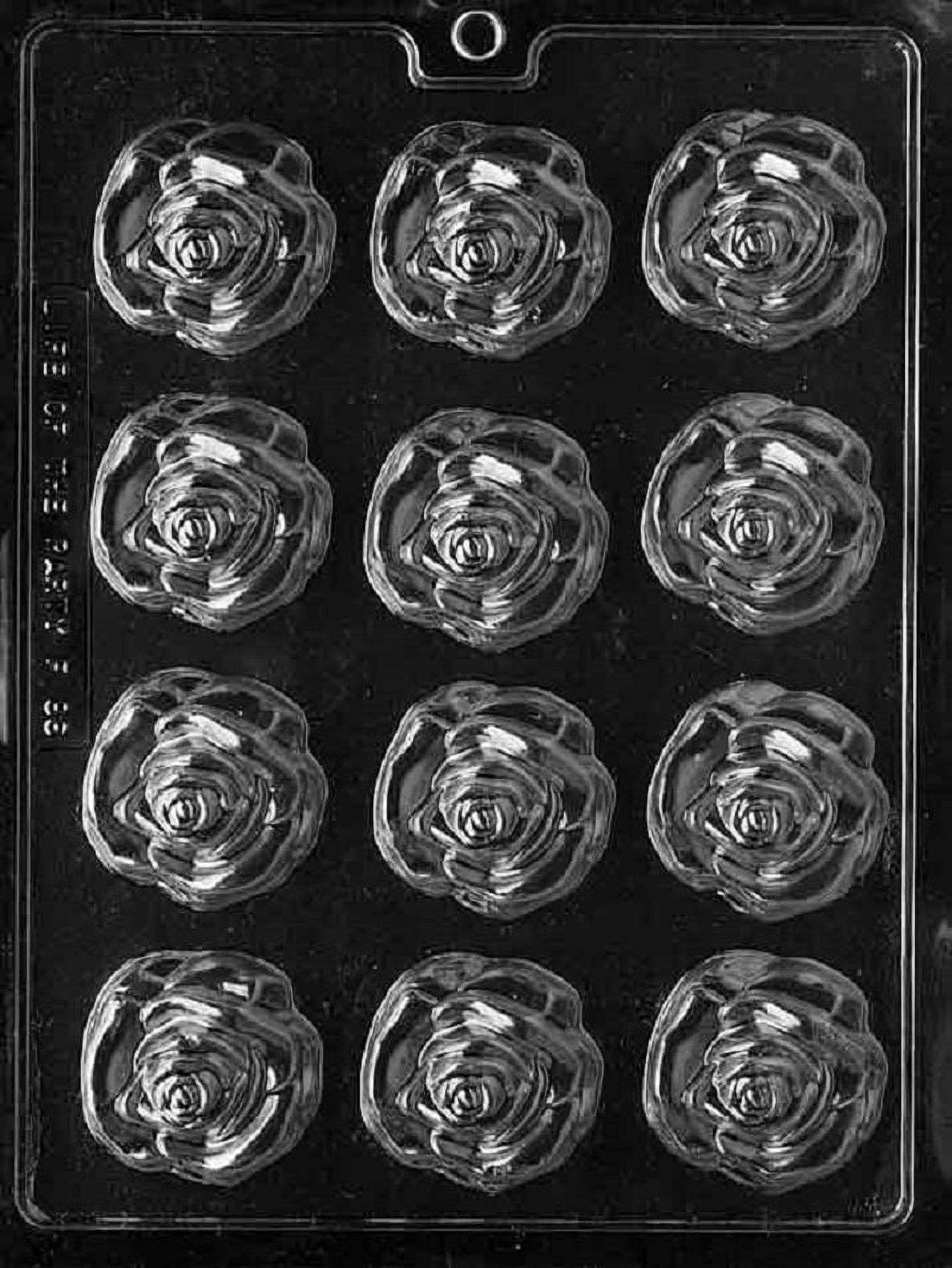 Grandmama’s Leckereien Schokoladen-/Seifenform „Open Rose“ – Lebensmittelechter PETG-Kunststoff, 4,5 X 1,27 Cm (mit Anleitung)