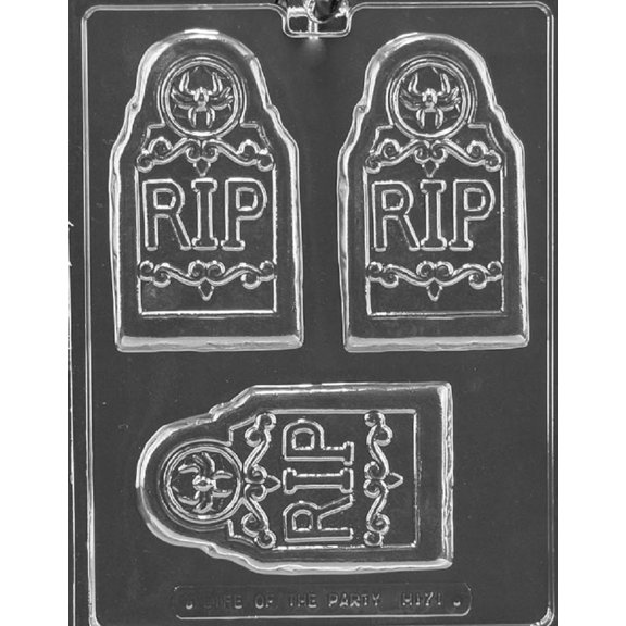 Grandmama's Goodies H171 R.I.P. Tombstone Bar Halloween Chocolate Candy Soap Mold with Exclusive Molding Instructions
