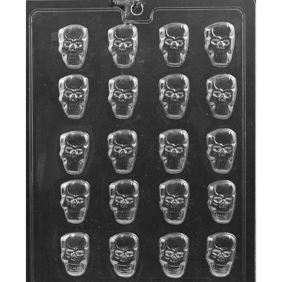 Grandmama's Goodies H175 B/S Skull Halloween Chocolate Candy Soap Mold with Exclusive Molding Instructions