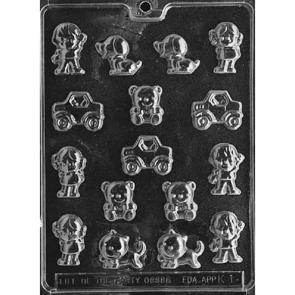 Grandmama's Goodies K001 Kid Assortment Chocolate Candy Soap Mold with Exclusive Molding Instructions
